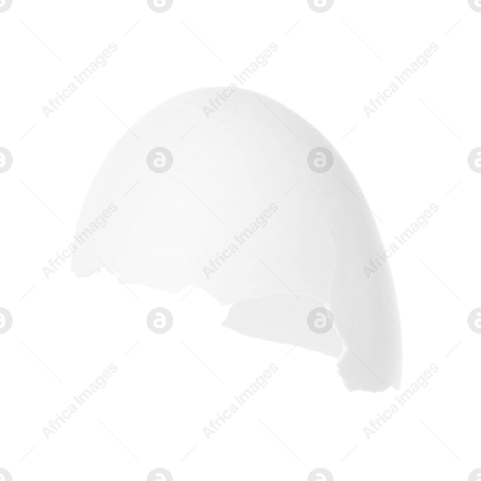 Photo of One piece of broken eggshell isolated on white