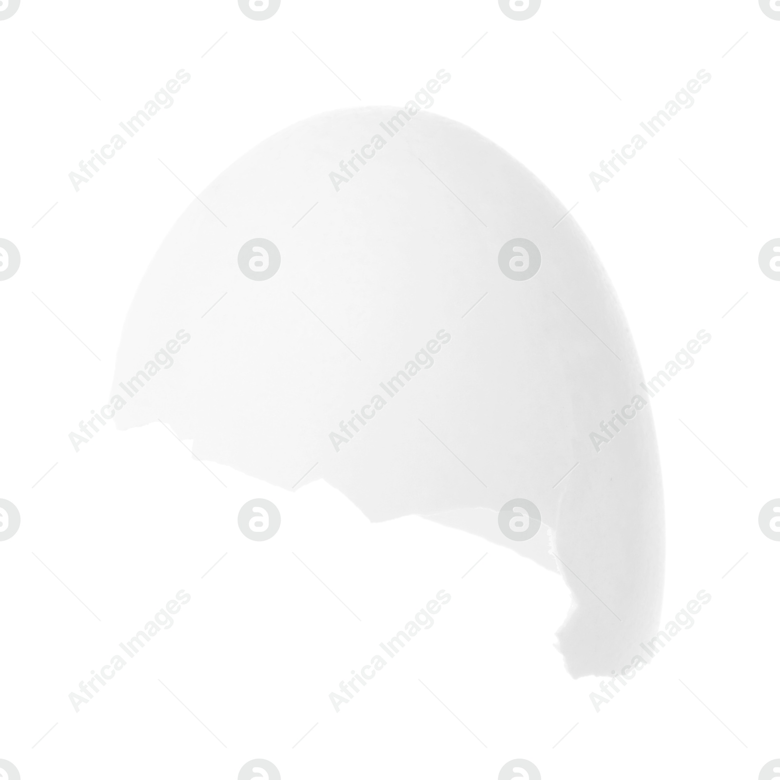 Photo of One piece of broken eggshell isolated on white