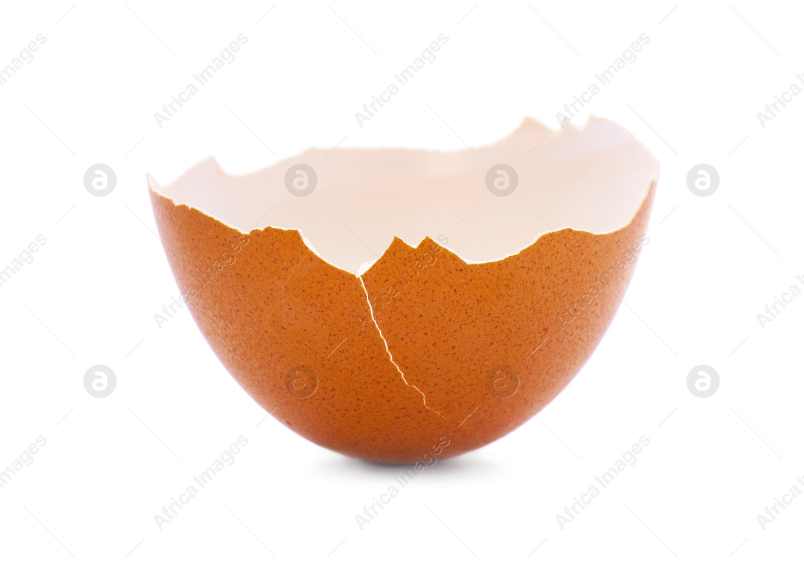 Photo of One piece of broken eggshell isolated on white