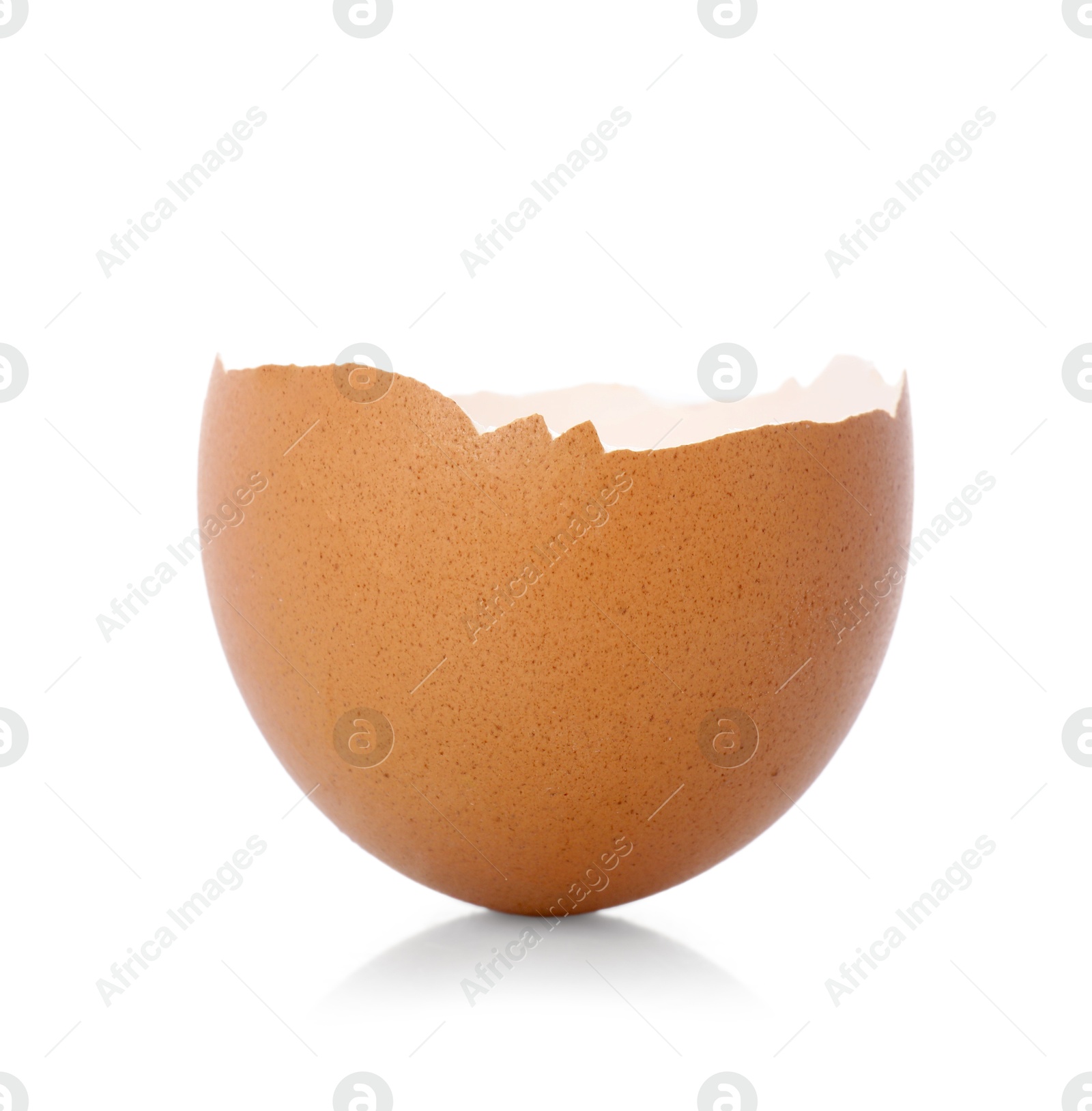 Photo of One piece of broken eggshell isolated on white