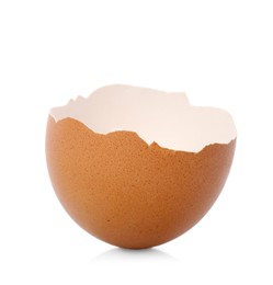 Photo of One piece of broken eggshell isolated on white