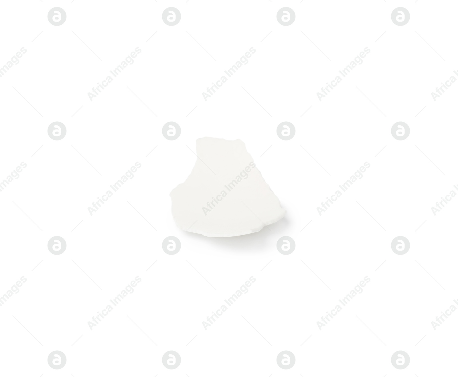 Photo of One piece of broken eggshell isolated on white