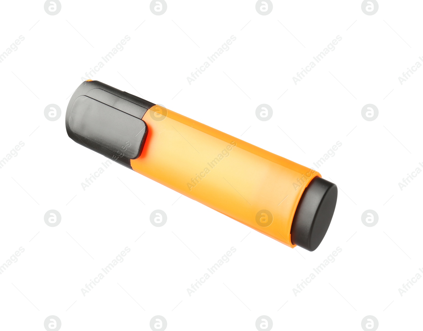 Photo of One bright highlighter in air isolated on white