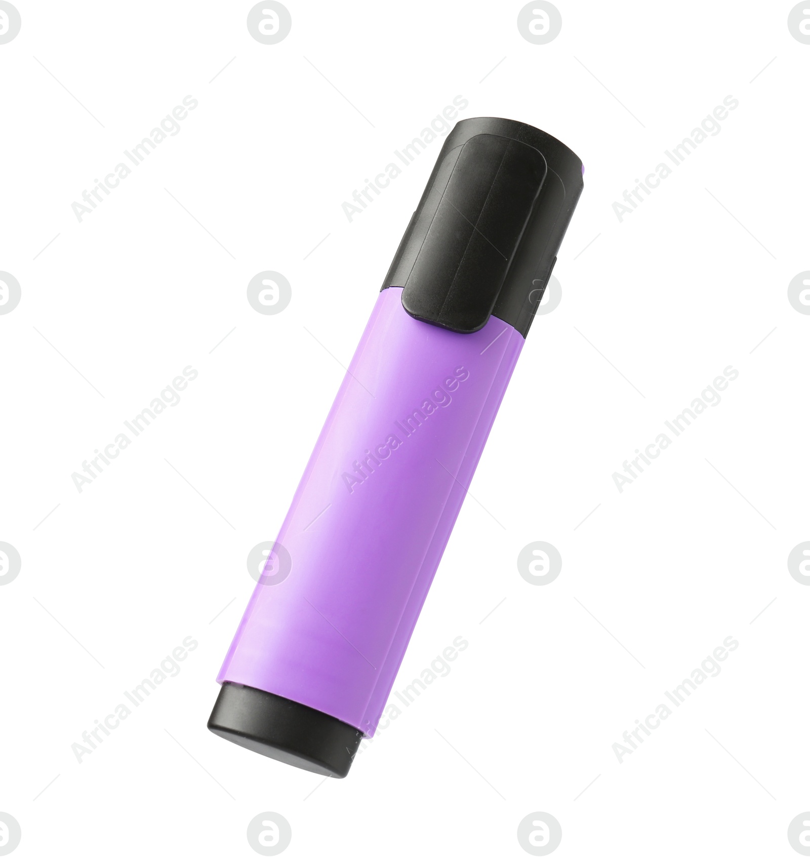 Photo of One bright highlighter in air isolated on white