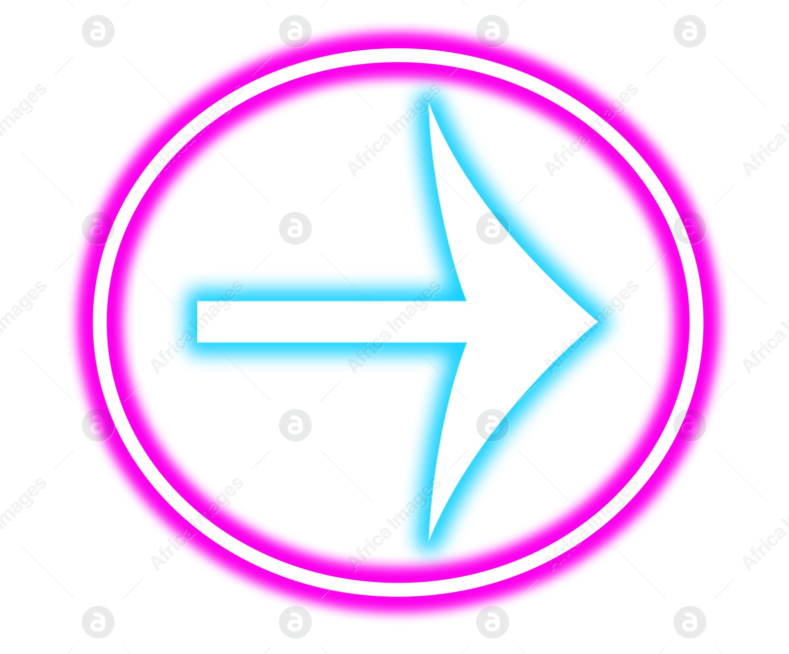 Image of Neon pointer with arrow on white background