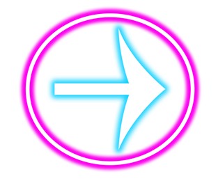 Image of Neon pointer with arrow on white background