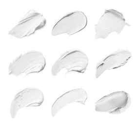 Image of Set of cream samples isolated on white