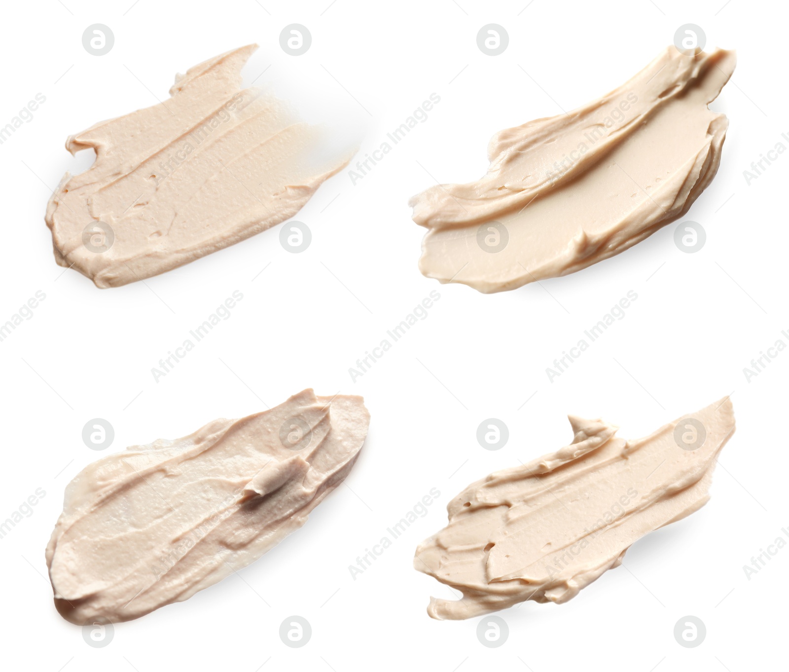 Image of Set of cream samples isolated on white