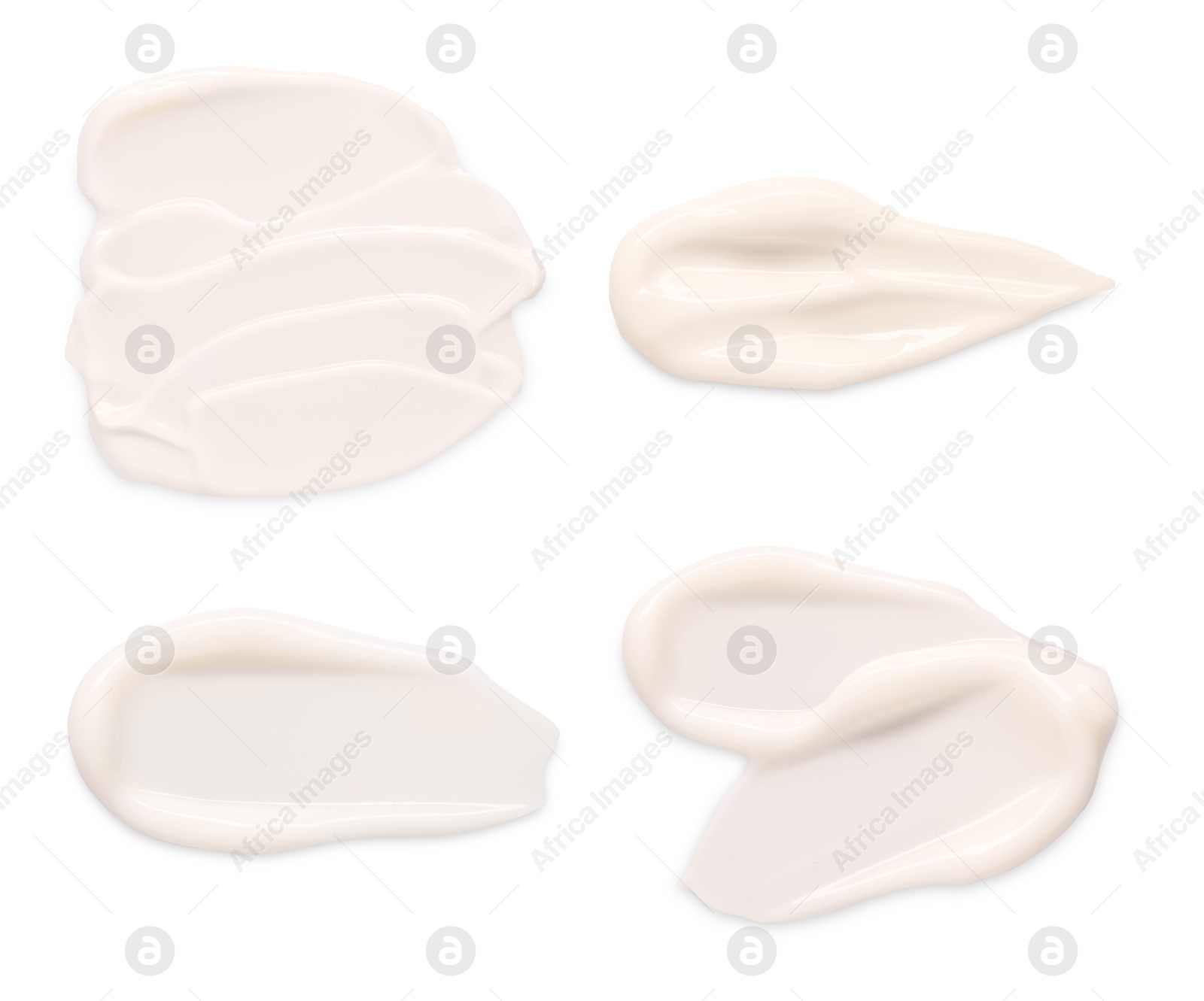 Image of Set of cream samples isolated on white