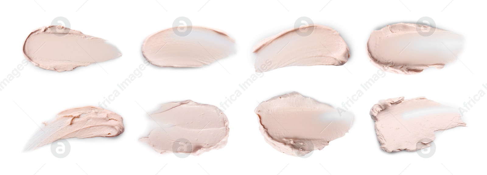 Image of Set of cream samples isolated on white