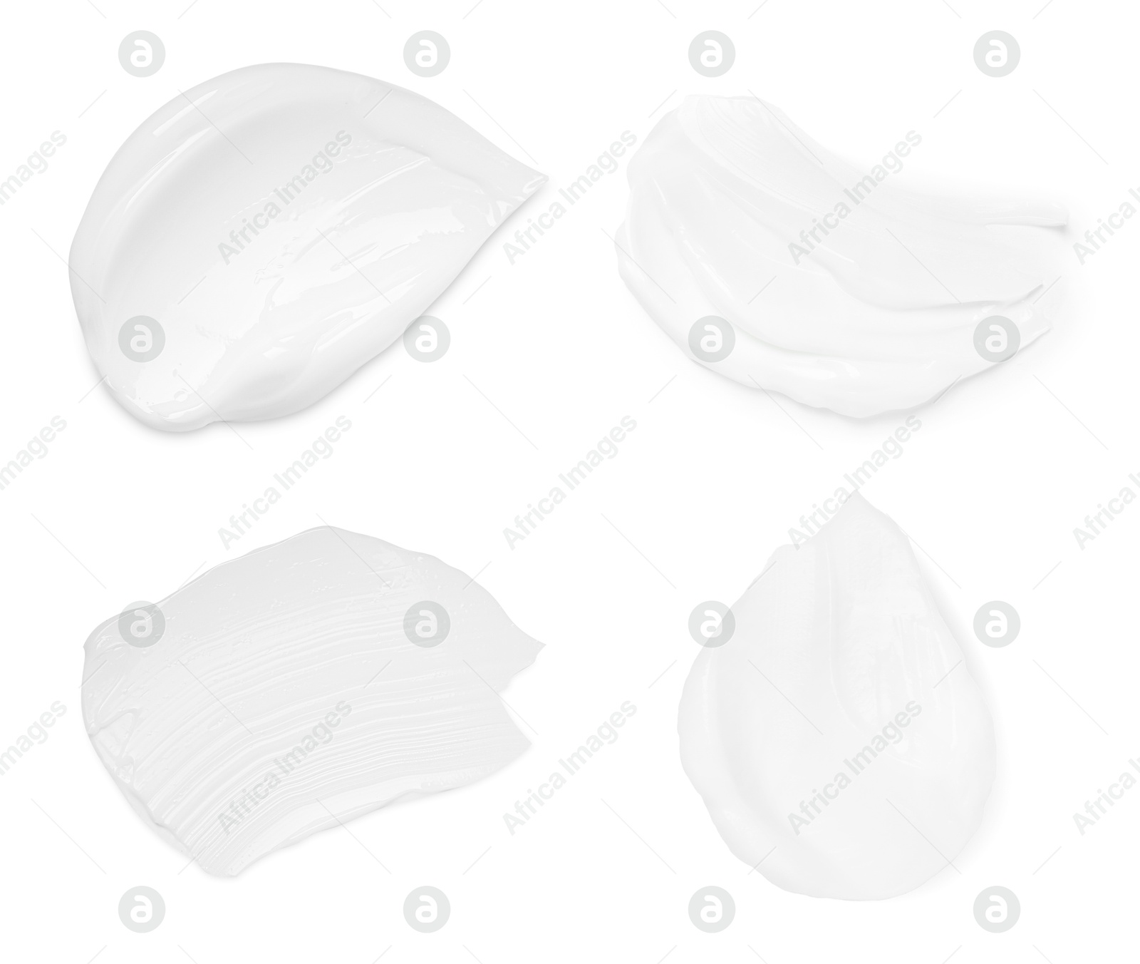 Image of Set of cream samples isolated on white