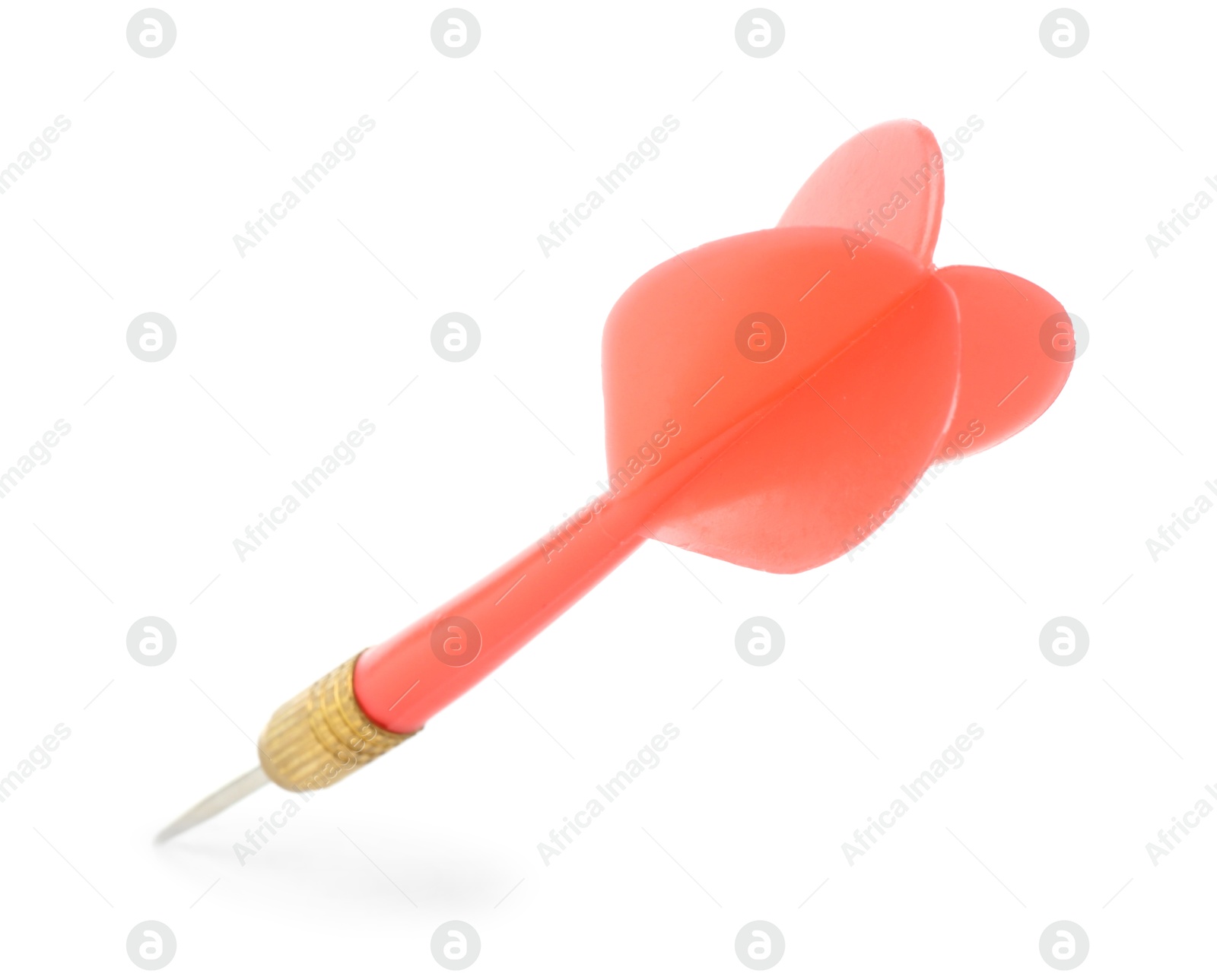 Photo of One red dart arrow in air isolated on white