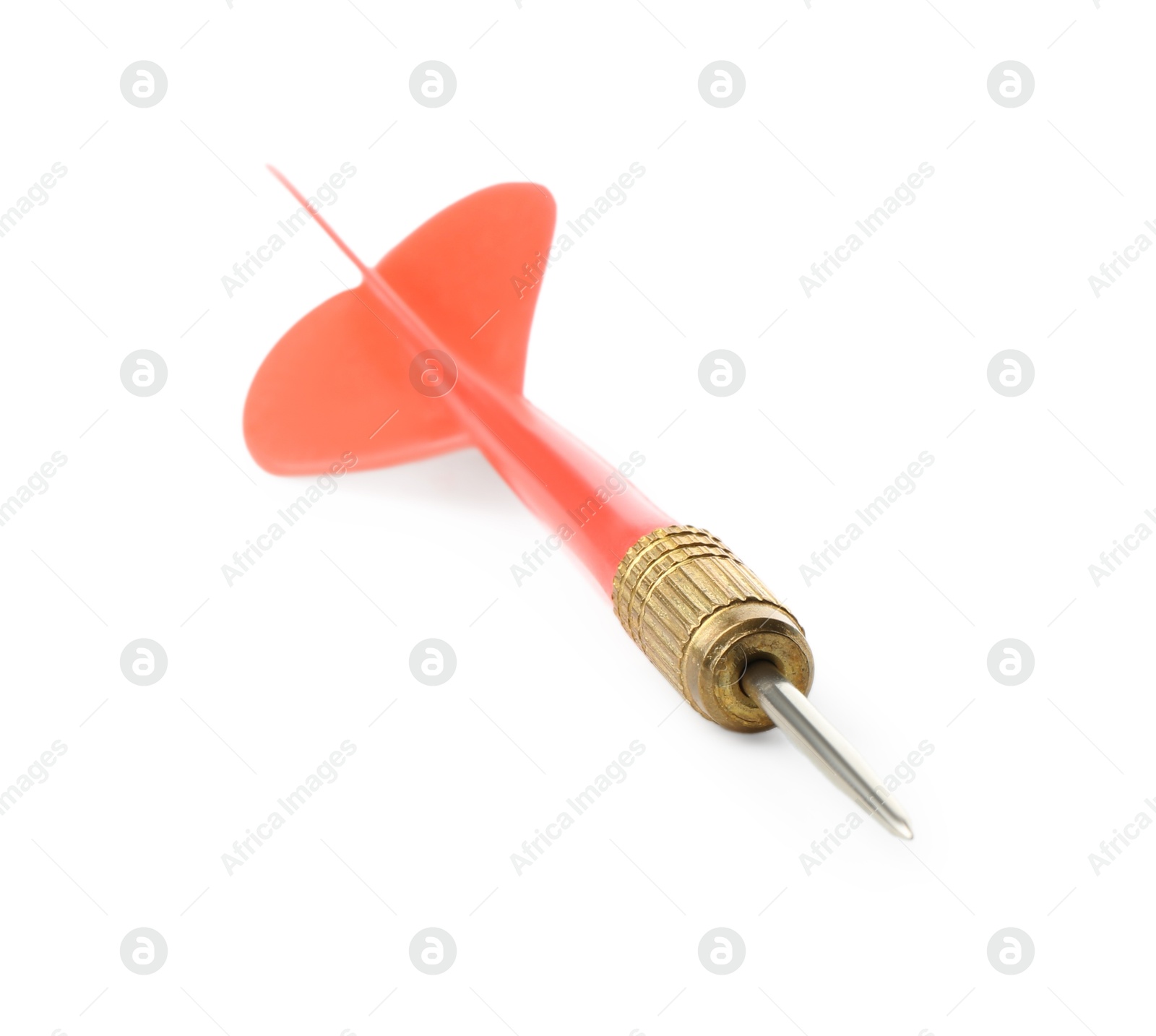 Photo of One red dart arrow isolated on white