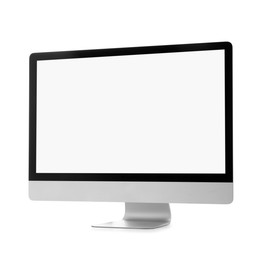 Photo of Computer monitor isolated on white. Modern technology