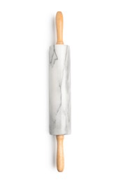 Photo of Rolling pin isolated on white, top view