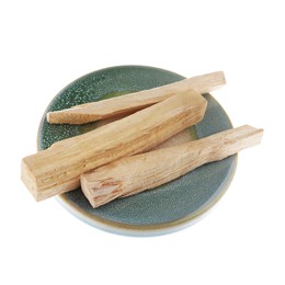 Photo of Three palo santo sticks on white background