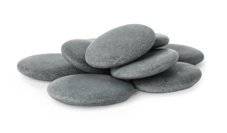 Photo of Spa stones isolated on white. Zen and harmony