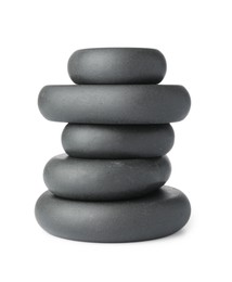 Photo of Stack of spa stones isolated on white