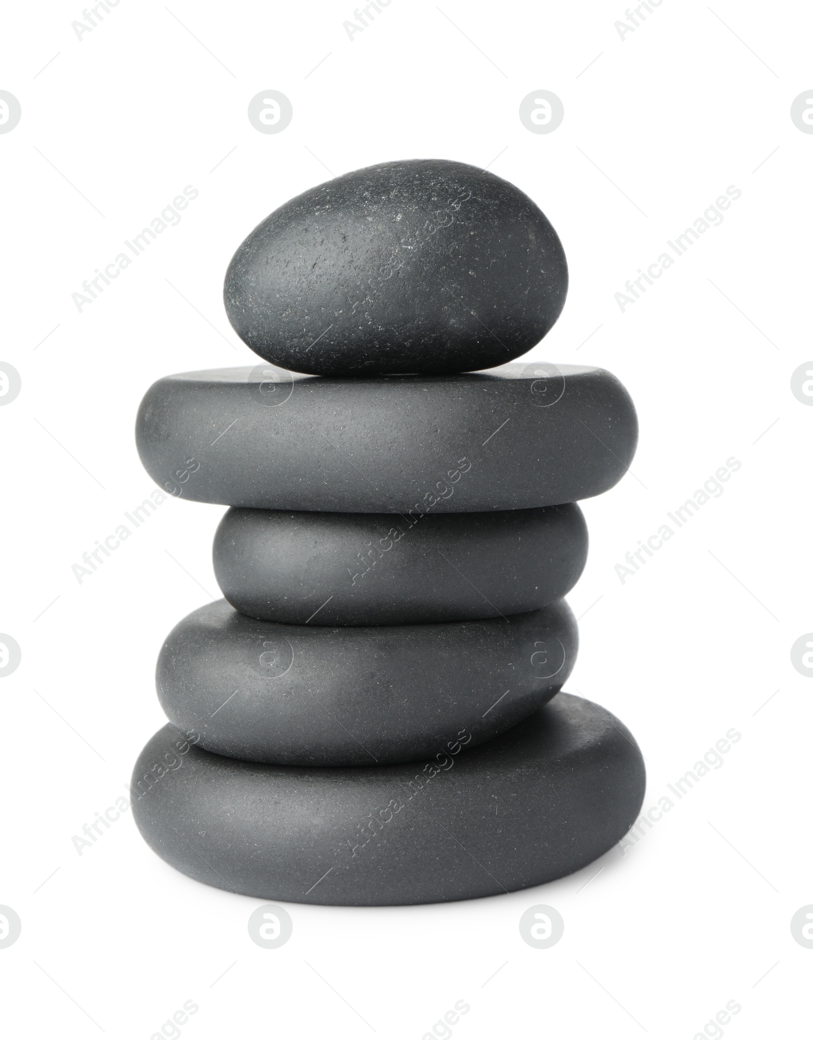 Photo of Stack of spa stones isolated on white