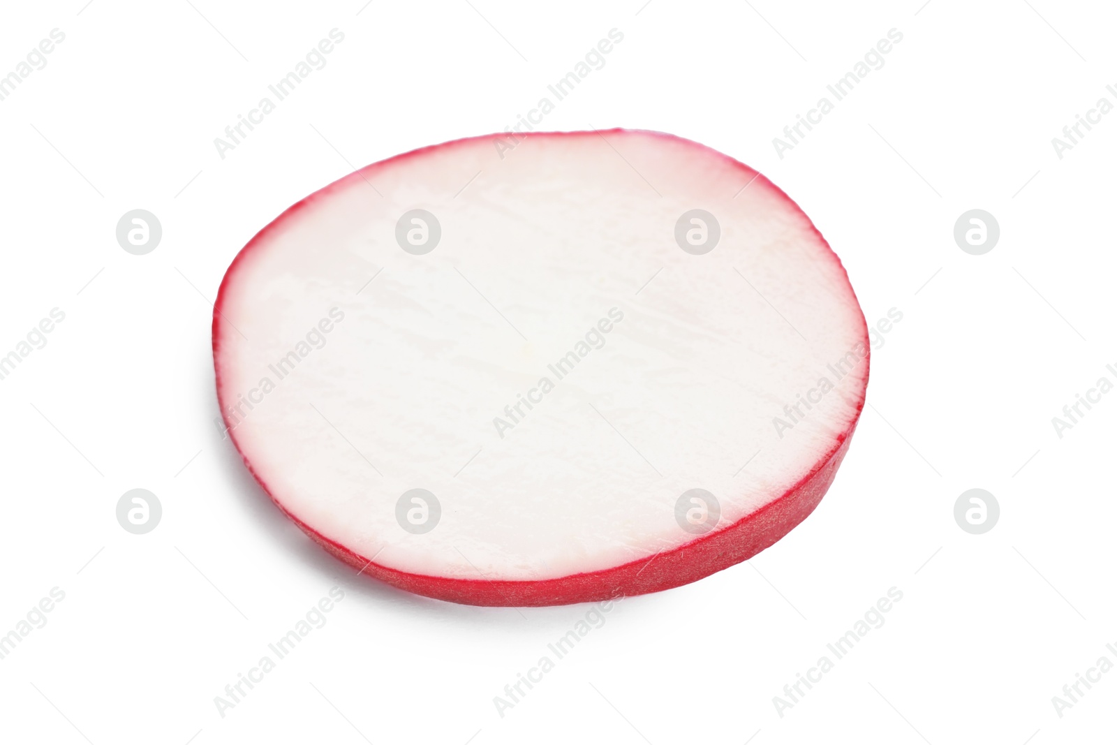 Photo of Slice of fresh ripe radish isolated on white