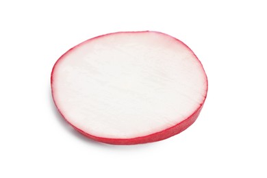 Photo of Slice of fresh ripe radish isolated on white