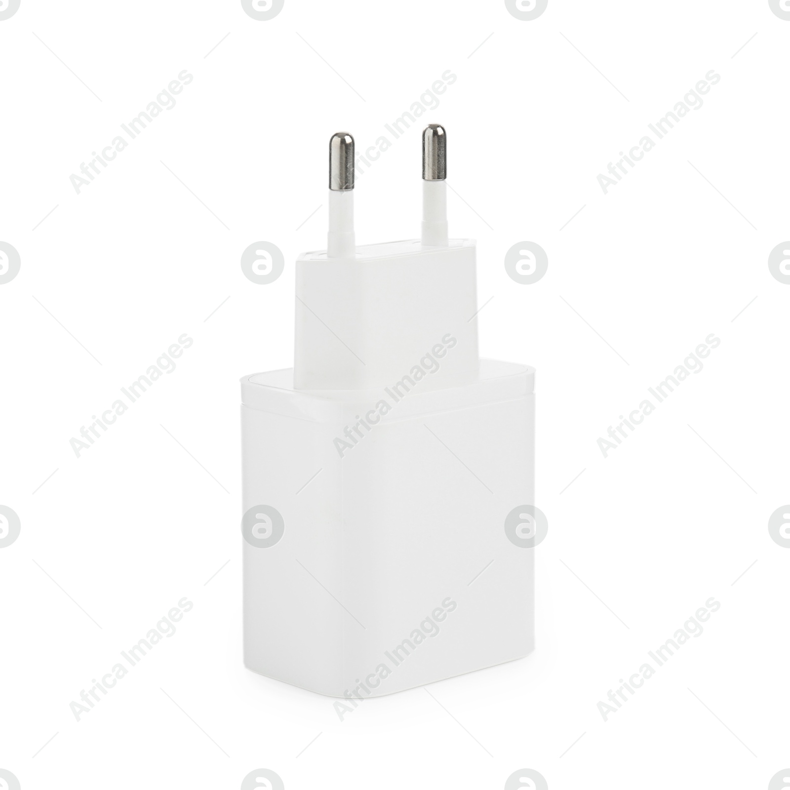 Photo of USB power adapter (charger) isolated on white