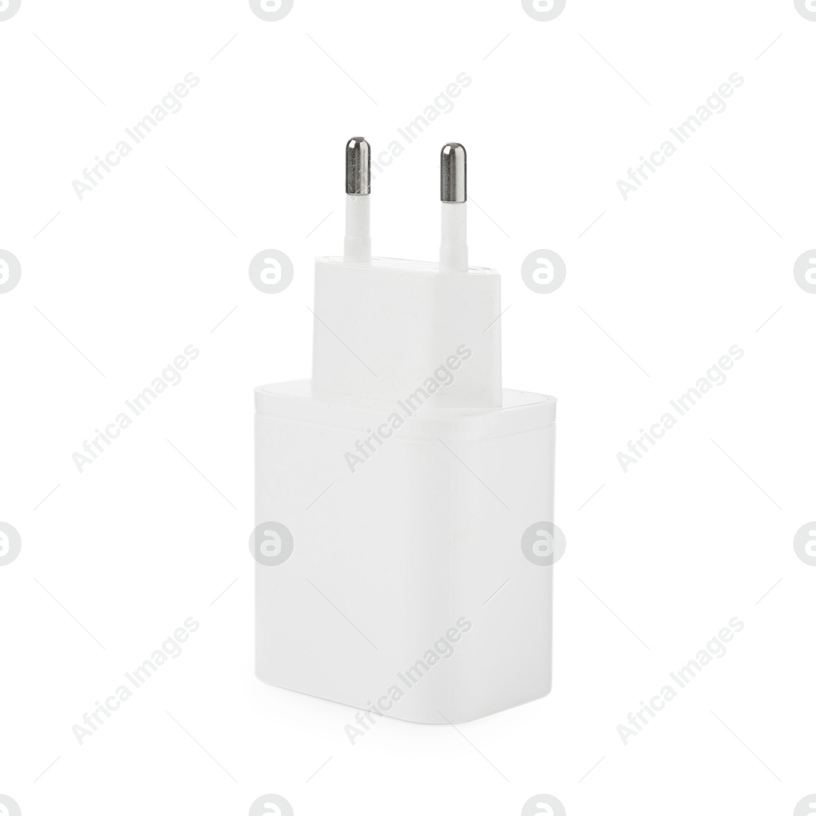 Photo of USB power adapter (charger) isolated on white