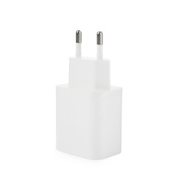 Photo of USB power adapter (charger) isolated on white