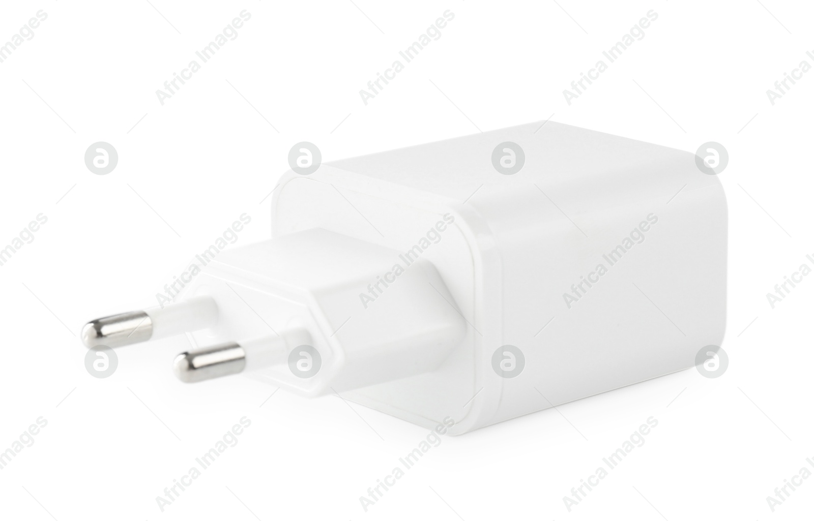 Photo of USB power adapter (charger) isolated on white