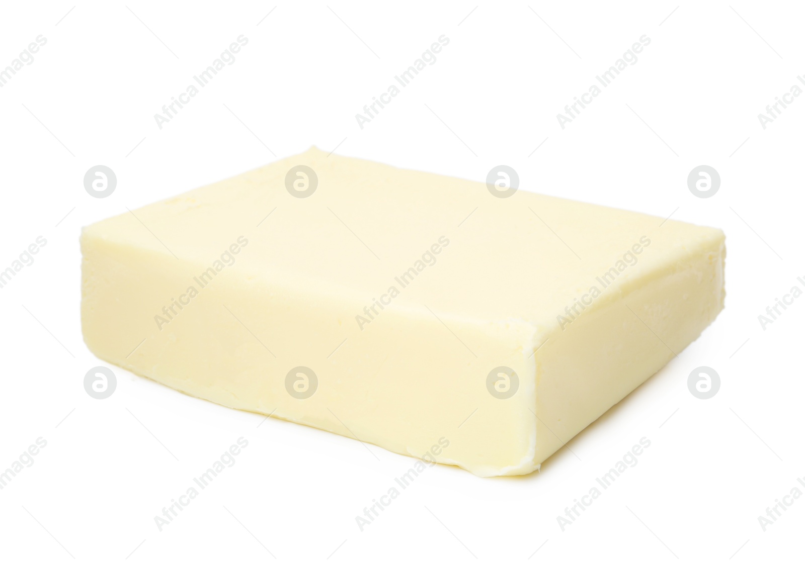 Photo of Block of tasty butter isolated on white