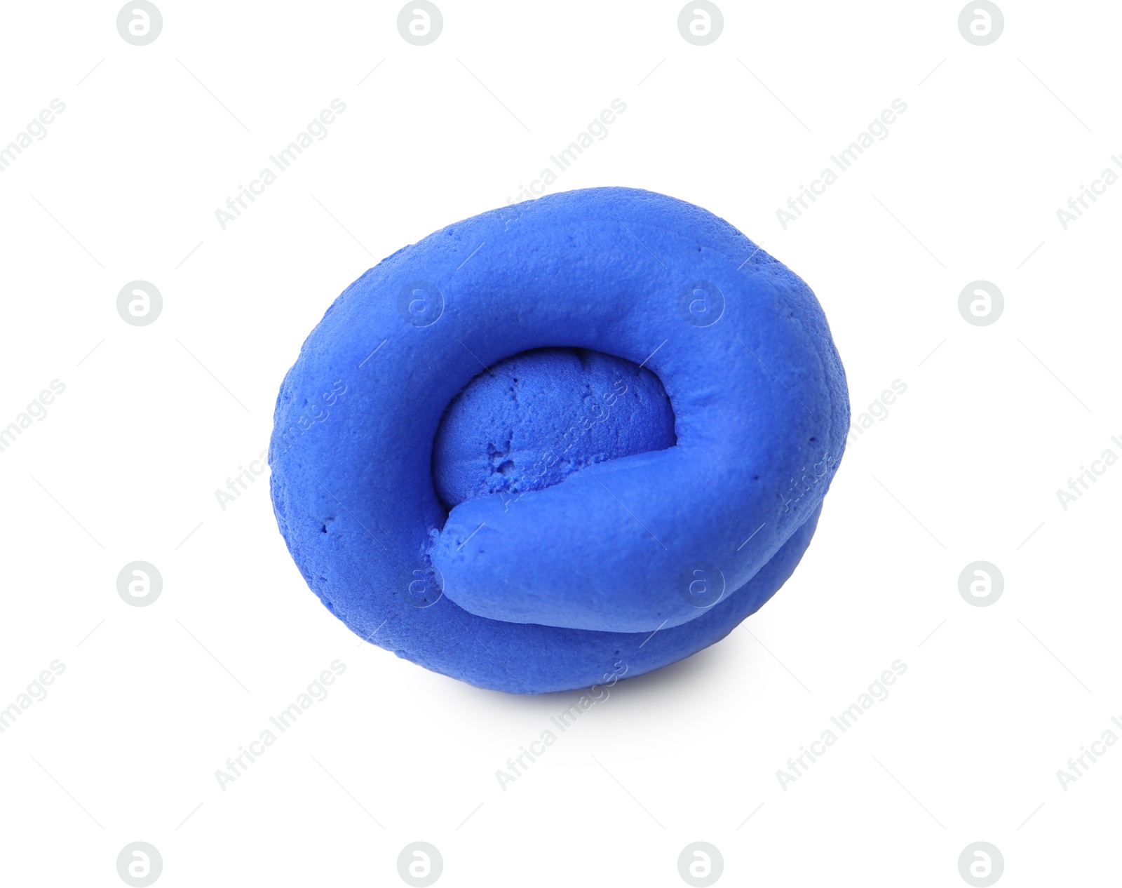 Photo of Bright blue play dough isolated on white