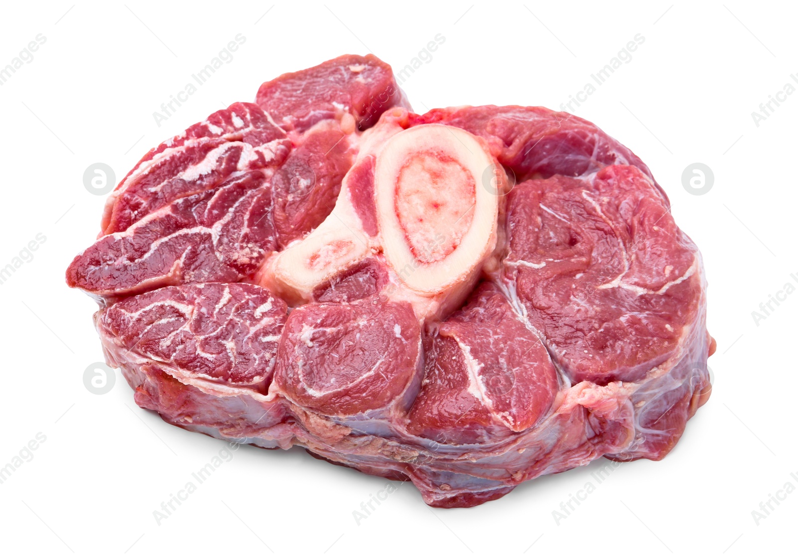 Photo of Piece of raw beef meat isolated on white