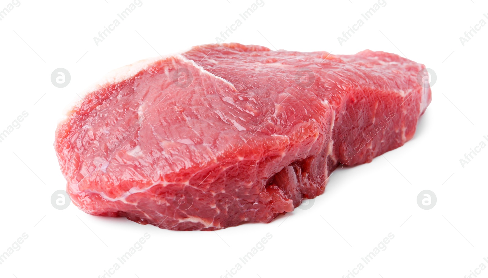 Photo of Piece of raw beef meat isolated on white