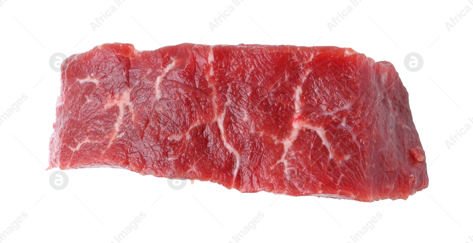 Photo of Piece of raw beef meat isolated on white