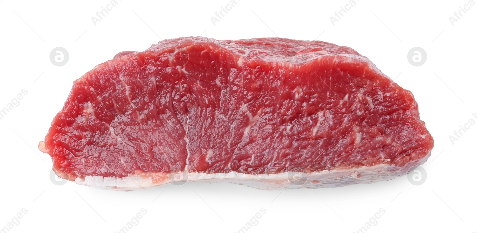 Photo of Piece of raw beef meat isolated on white