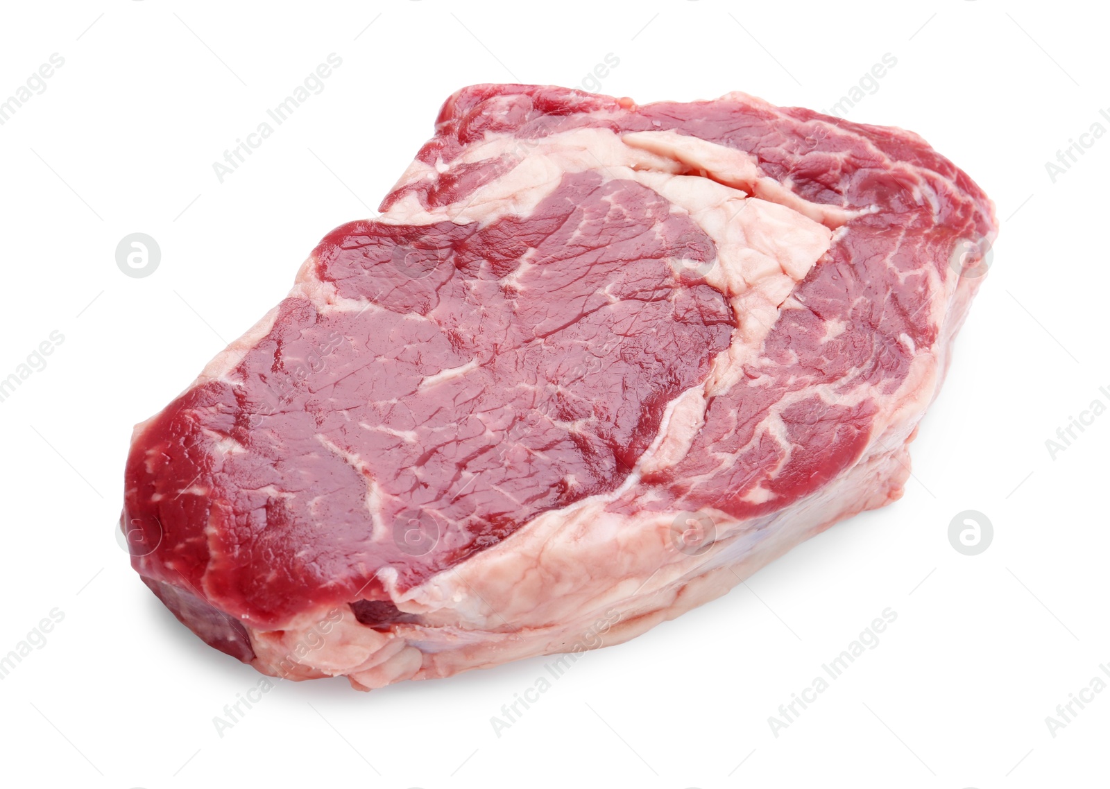 Photo of Piece of raw beef meat isolated on white