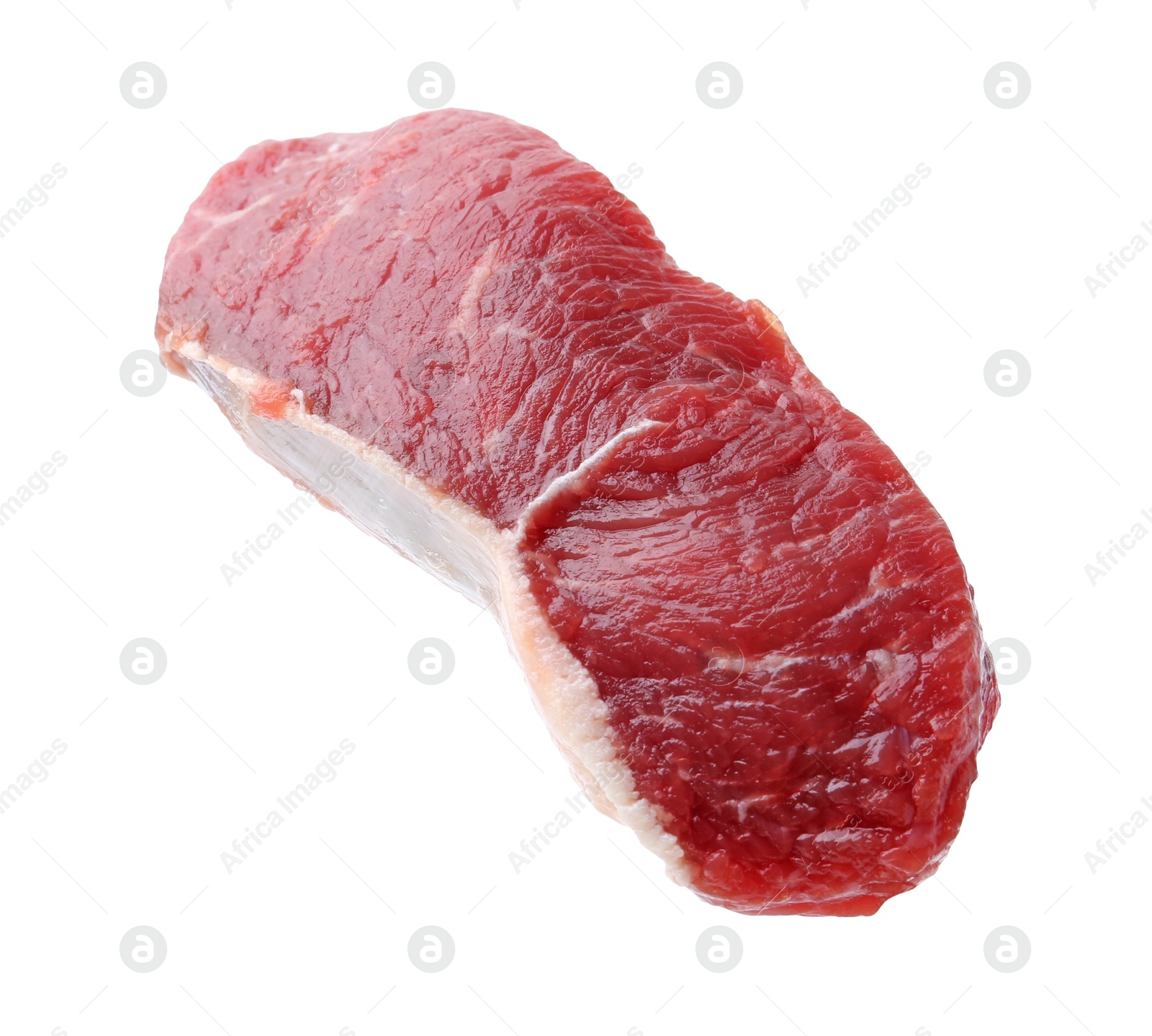 Photo of Piece of raw beef meat isolated on white