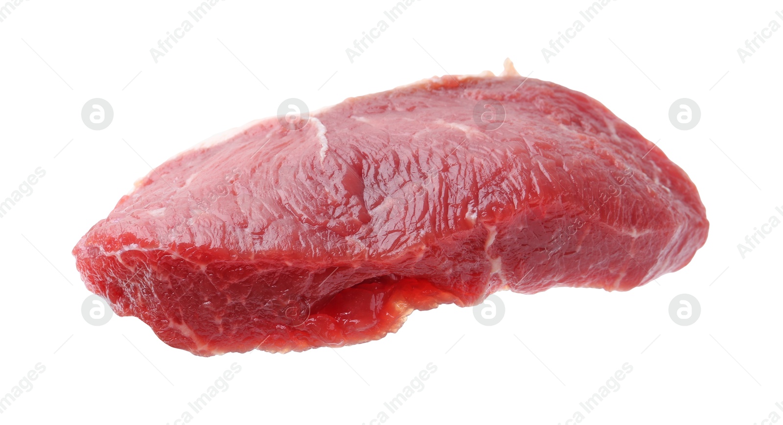 Photo of Piece of raw beef meat isolated on white