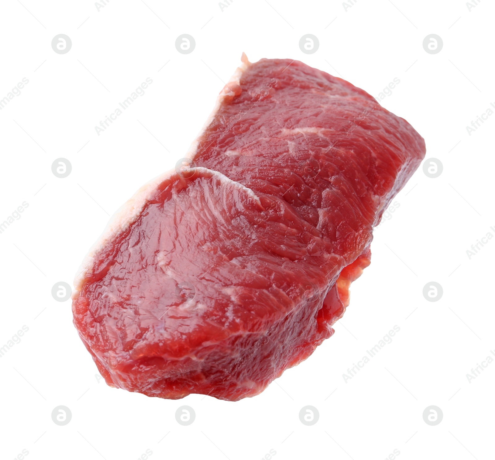 Photo of Piece of raw beef meat isolated on white