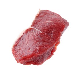 Photo of Piece of raw beef meat isolated on white