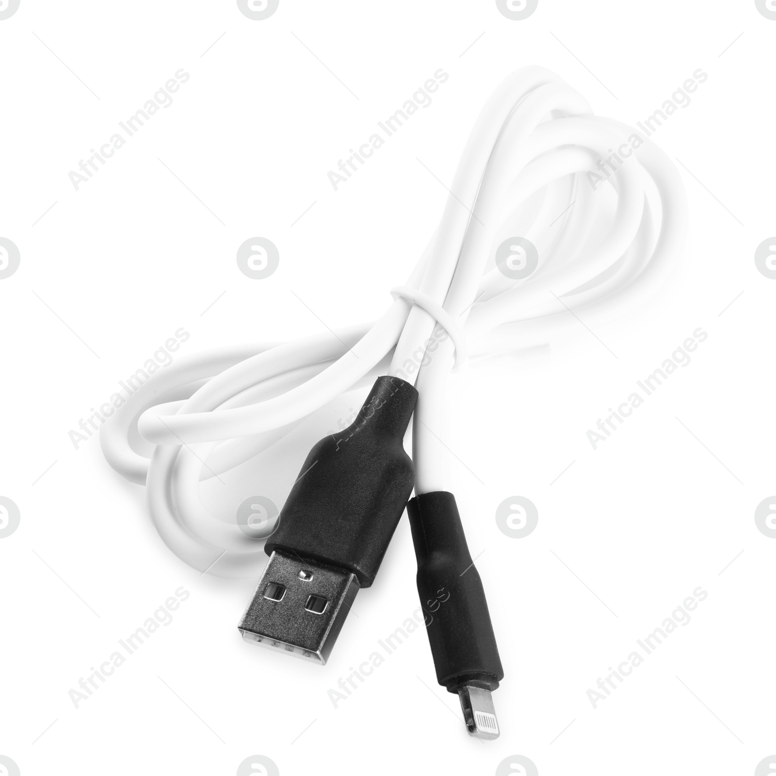 Photo of One USB charge cable isolated on white