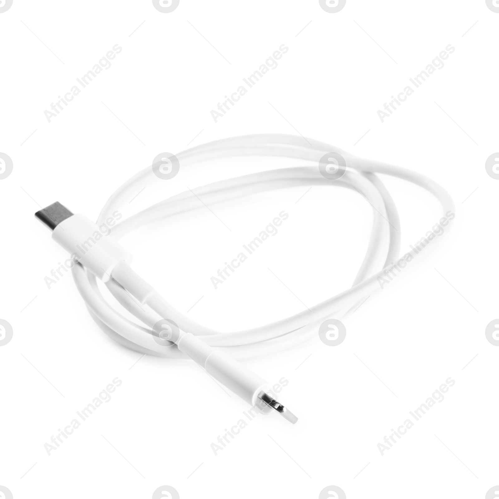 Photo of One USB charge cable isolated on white