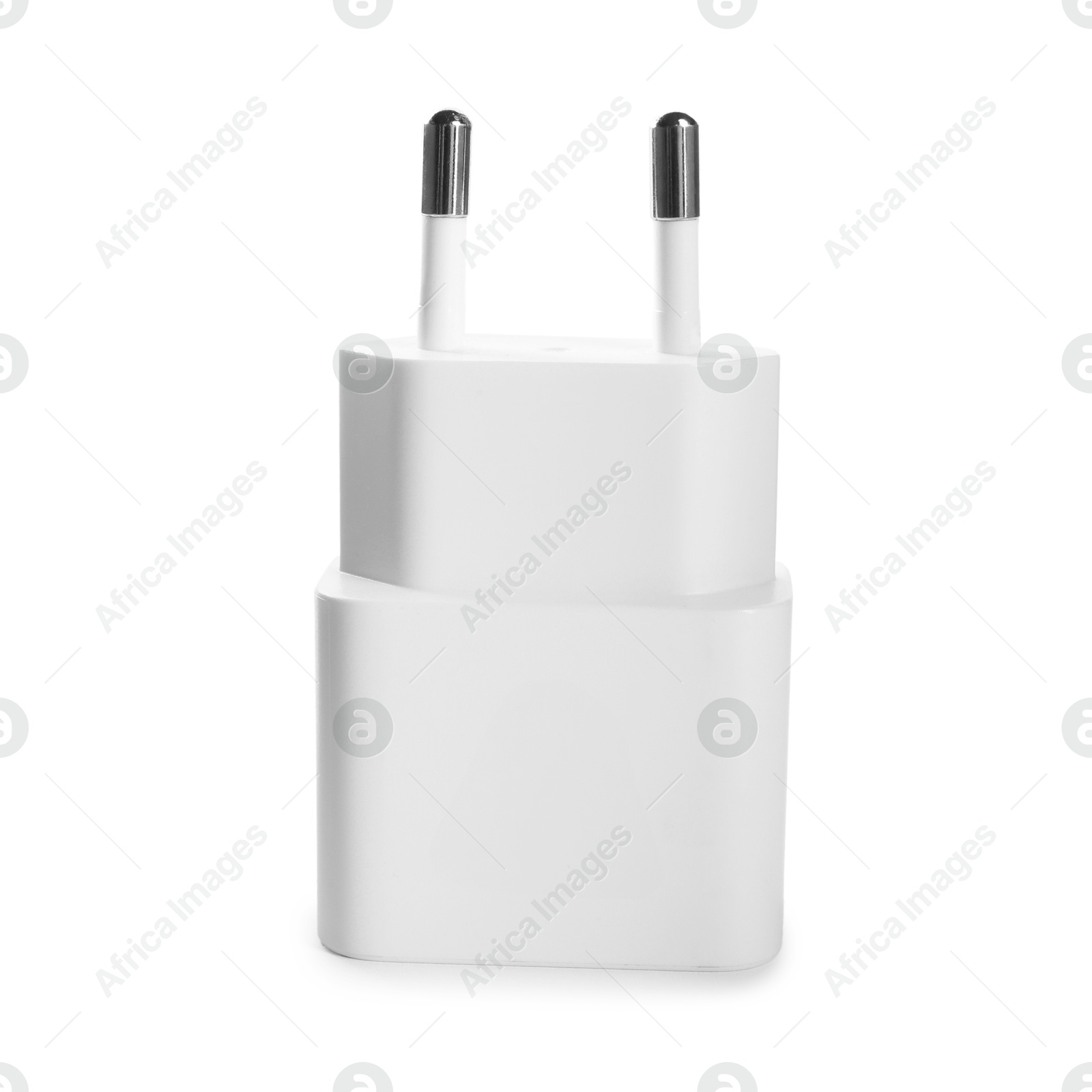 Photo of USB power adapter (charger) isolated on white