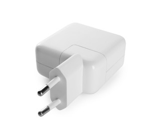 Photo of USB power adapter (charger) isolated on white