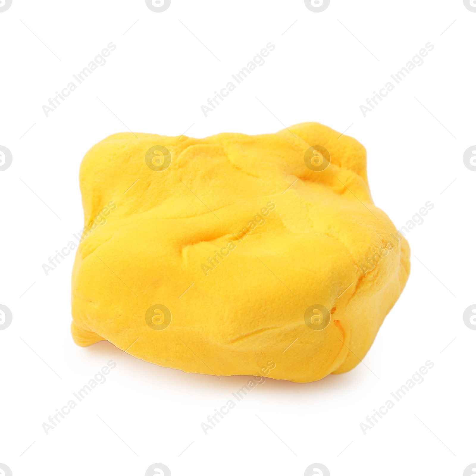 Photo of Bright yellow play dough isolated on white