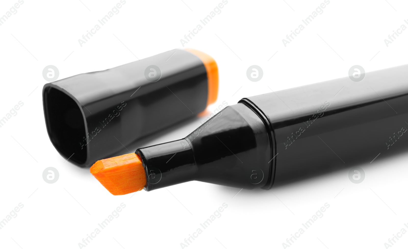 Photo of One color marker with cap isolated on white