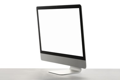 Photo of Computer monitor isolated on white. Modern technology