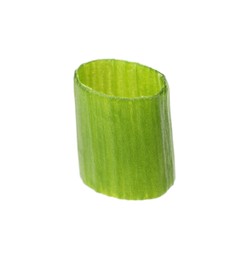 Photo of Piece of fresh chopped green onion isolated on white