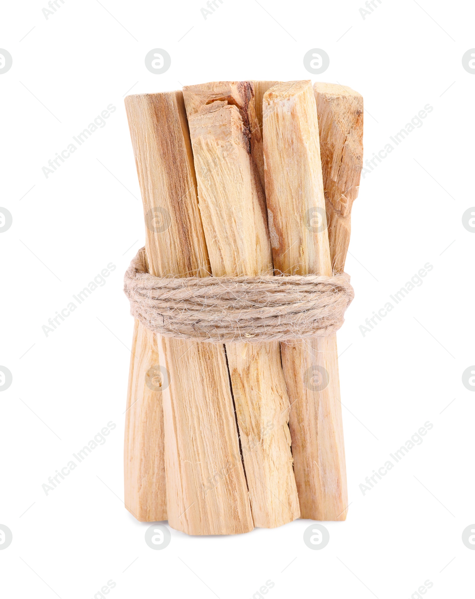 Photo of Bunch of palo santo sticks on white background