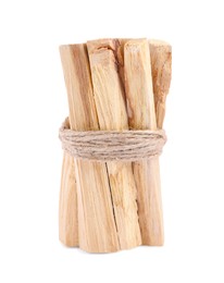 Photo of Bunch of palo santo sticks on white background